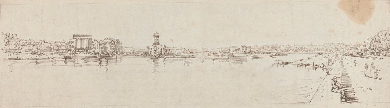 Vista da Aldeia de Chaillot Tirada da Pont de la Concorde de Thomas Girtin