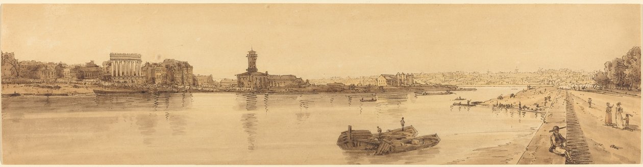 Vista da vila de Chaillot da Pont de la Concorde: pl.17 de Thomas Girtin