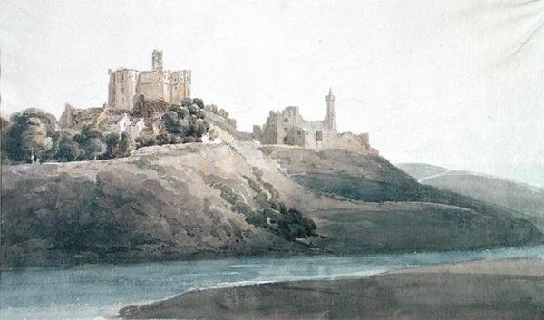 Castelo de Warkworth (aguarela sobre papel) de Thomas Girtin