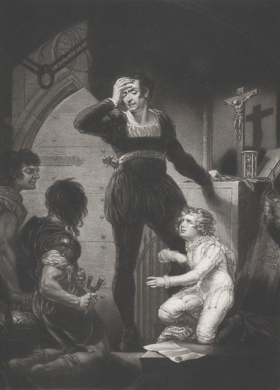 Príncipe Arthur e Hubert Shakespeare, Rei João, Ato 4, Cena 1, 1823-24. de Thomas Goff Lupton