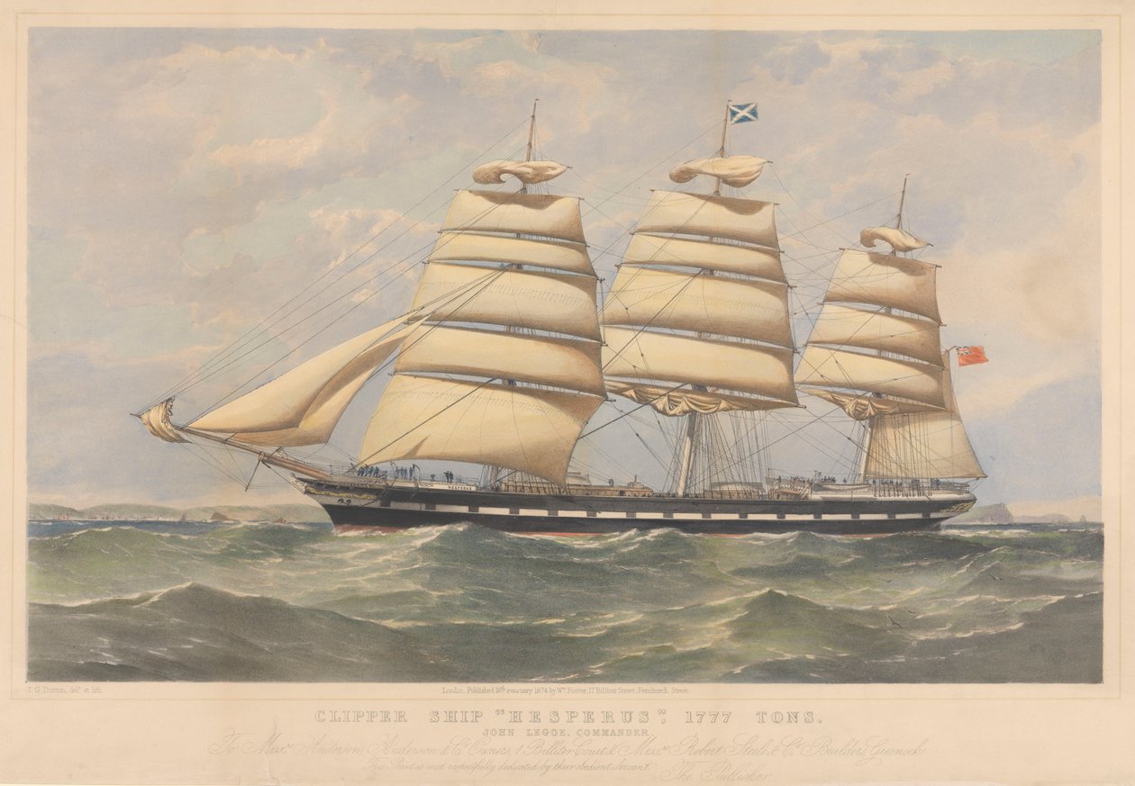 Navio Clipper "Hesperus de Thomas Goldsworth Dutton