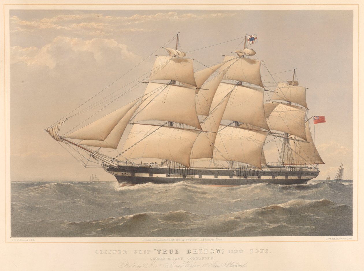 Navio Clipper True Briton 1100 Toneladas, de Thomas Goldsworth Dutton