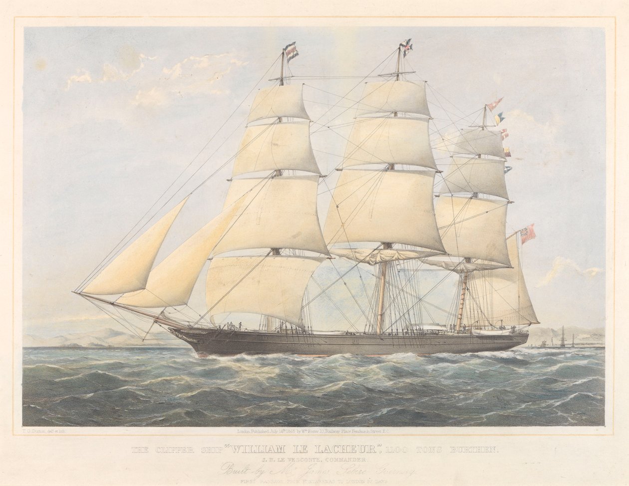 Navio Clipper "William Le Lacheur de Thomas Goldsworth Dutton