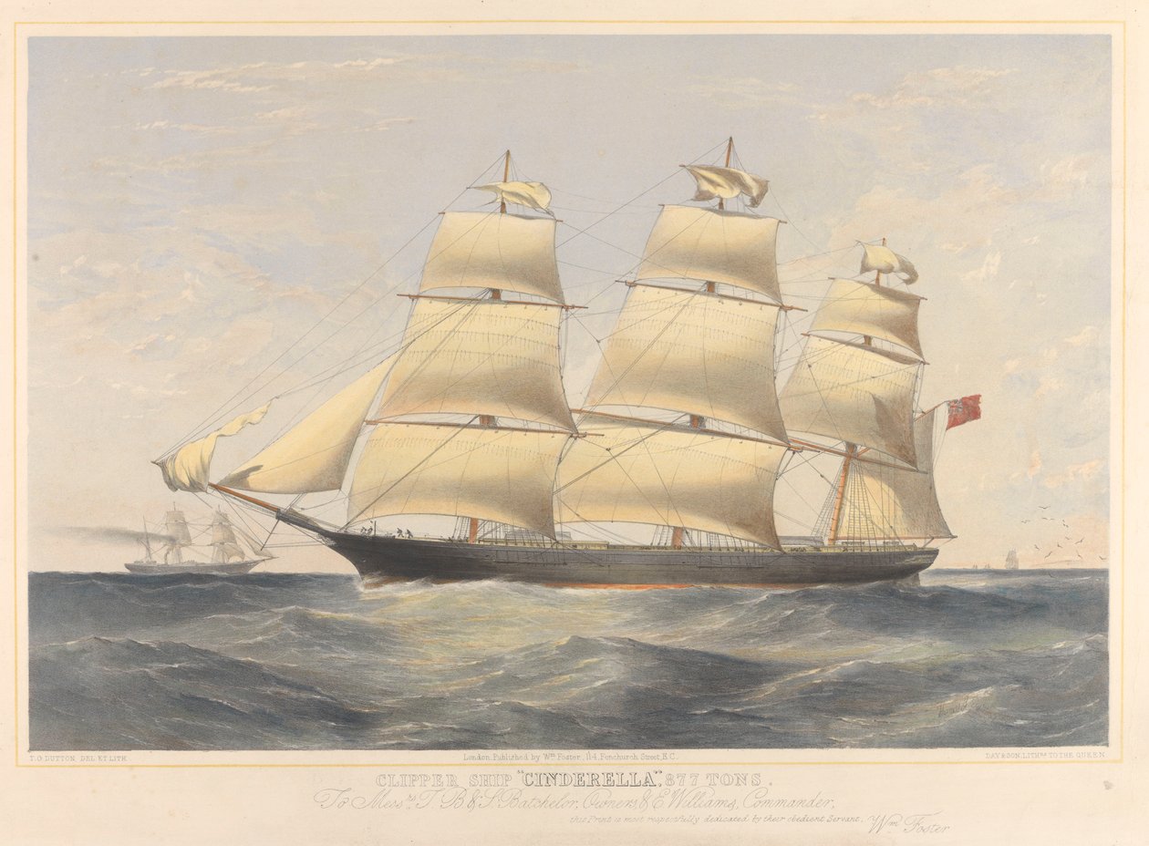 Navio Clipper "Cinderella", 877 Toneladas de Thomas Goldsworth Dutton