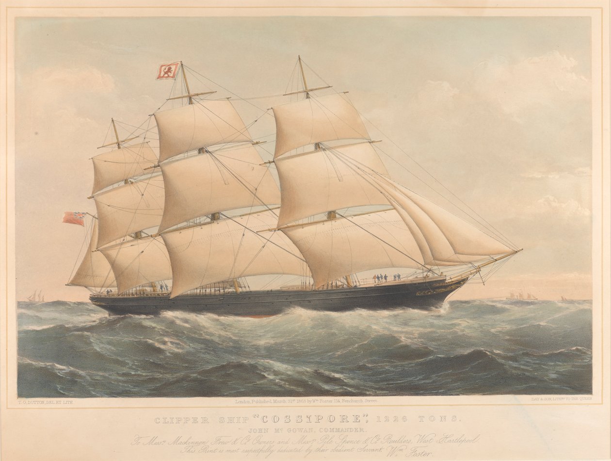 Navio de transporte Cossipore 1226 toneladas de Thomas Goldsworth Dutton