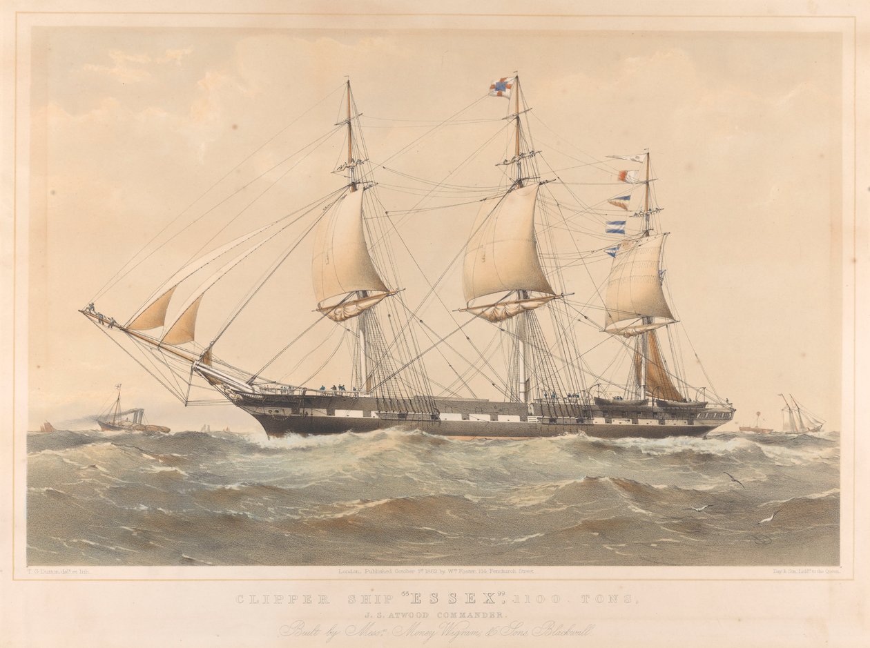Navio Clipper Essex 1100 Toneladas de Thomas Goldsworth Dutton