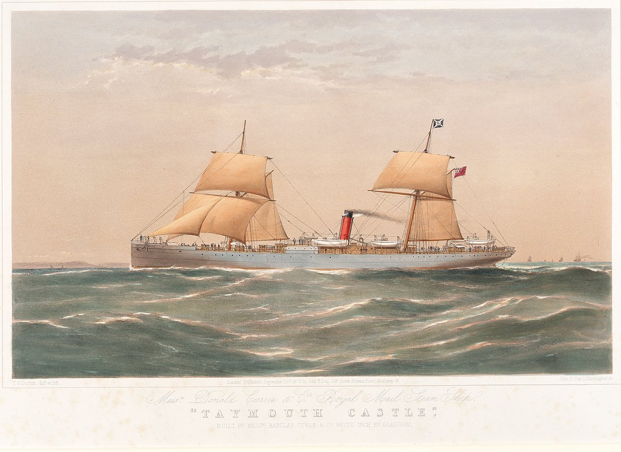 Navio a vapor "Taymouth Castle" do Royal Mail de Thomas Goldsworth Dutton