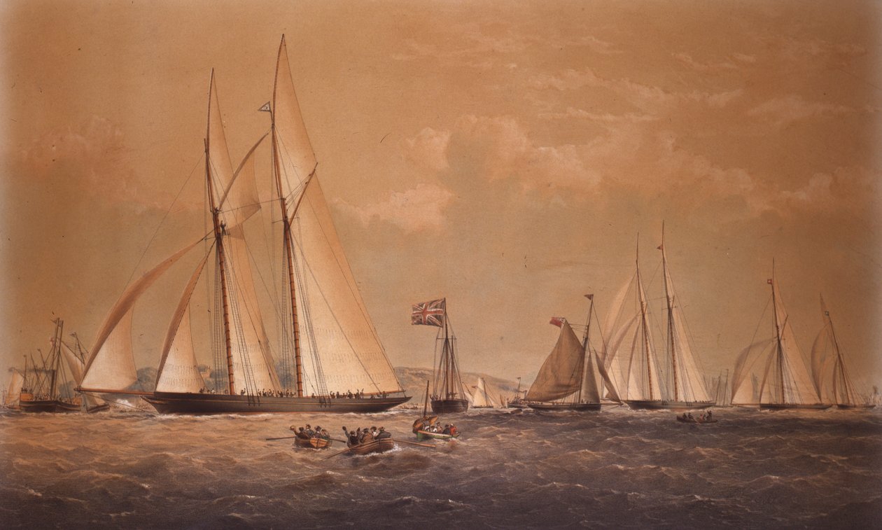 A Cambria vencedora da Anglo American Yacht Race, 1868 de Thomas Goldsworth Dutton