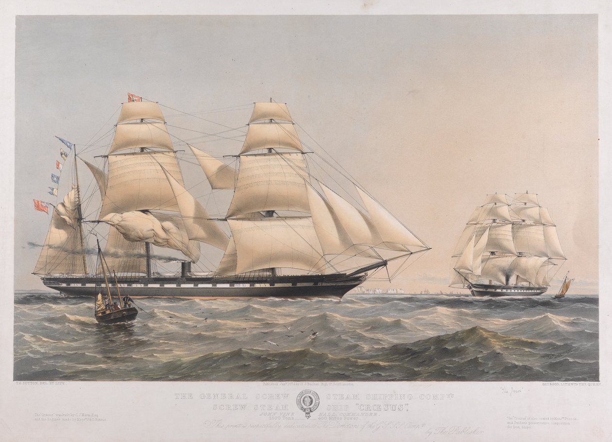 O navio a vapor de parafuso Croesus da General Screw Steam Shipping Company de Thomas Goldsworth Dutton