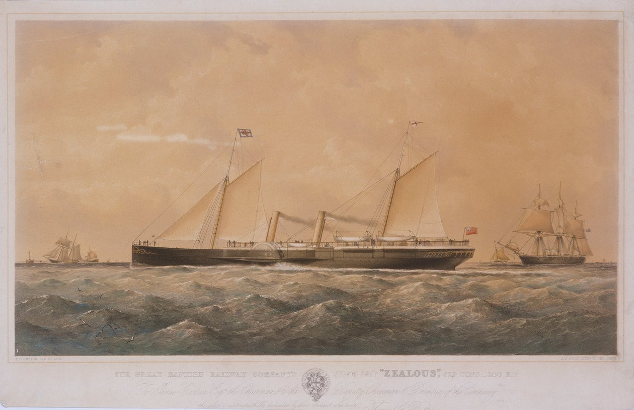 O navio a vapor "Zealous" da Great Eastern Railway Company de Thomas Goldsworth Dutton
