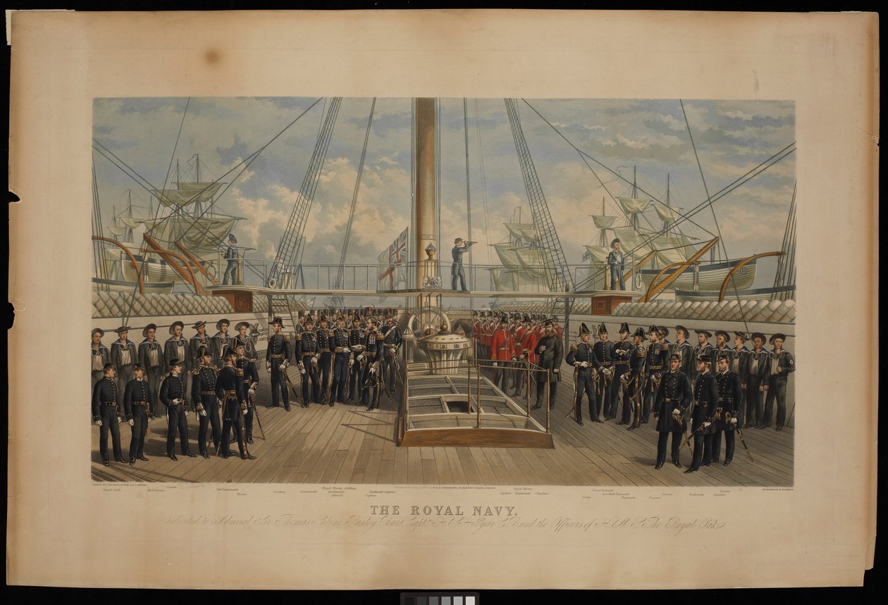A Marinha Real. Dedicado ao Almirante Sir Thomas Sabrine Pasley... do H.M.S. The Royal Oak de Thomas Goldsworth Dutton
