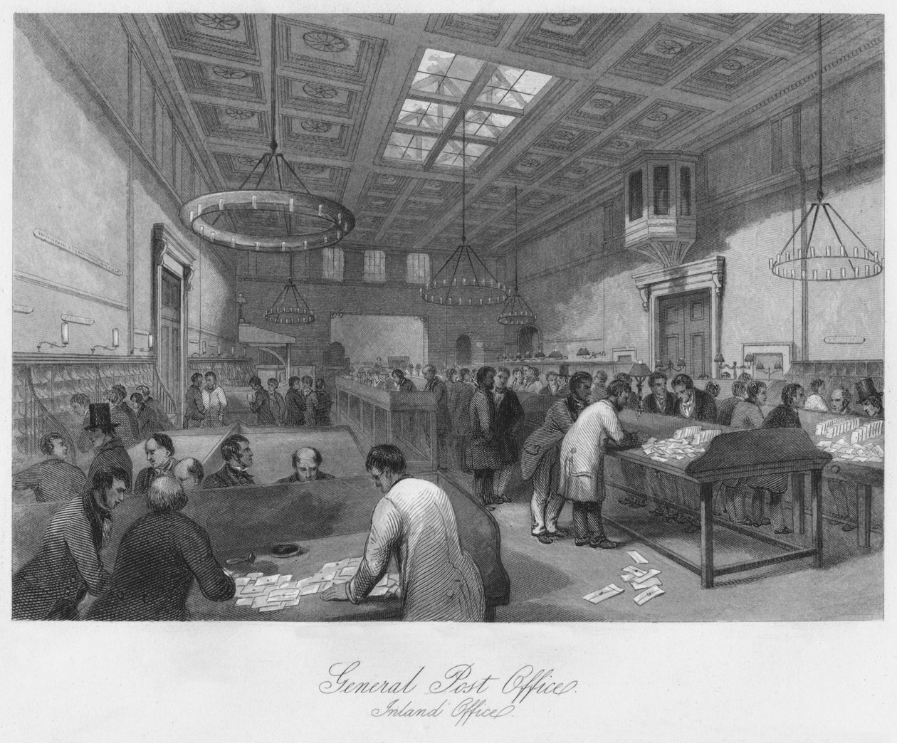 Correio Geral. Escritório Interno, c1841 de Thomas H. Ellis