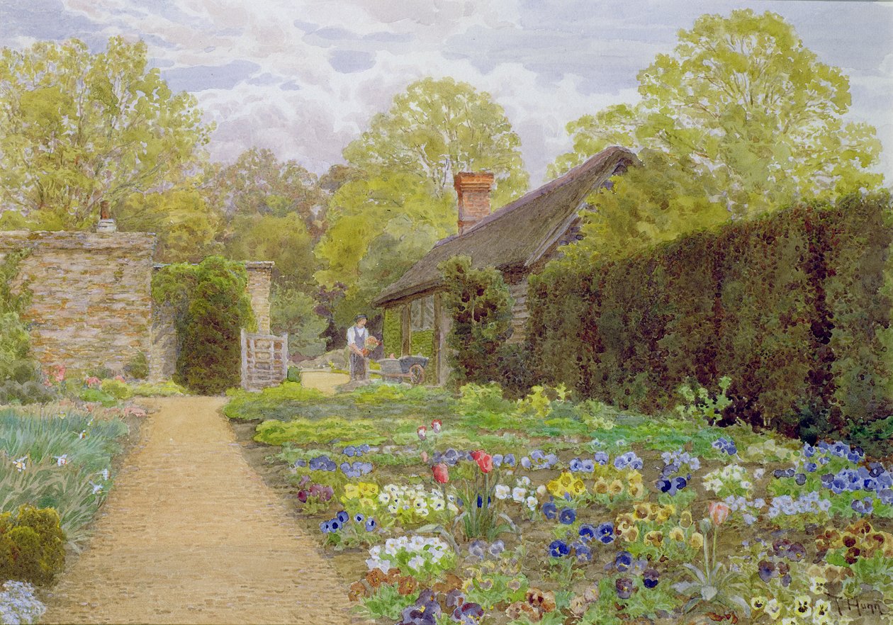 O Jardim Pansy, Munstead Wood, Surrey, casa de Gertrude Jekyll; de Thomas H. Hunn