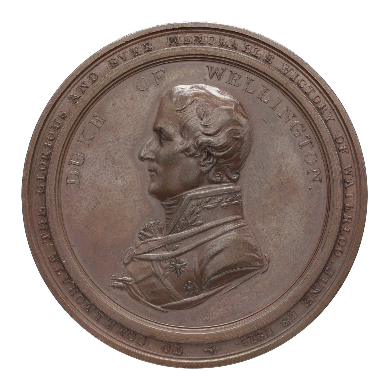 Medalha comemorativa de Wellington e Blücher em Waterloo, 1815 (bronze) de Thomas Halliday