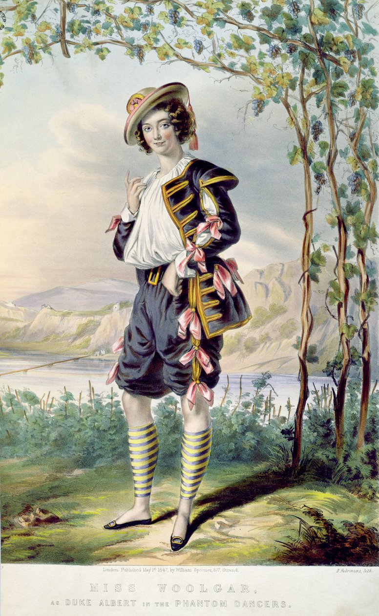 Miss Woolgar como Duke Albert em &39;The Phantom Dancers&39;, gravada por D. Fabronius, 1847 de Thomas Harrington Wilson