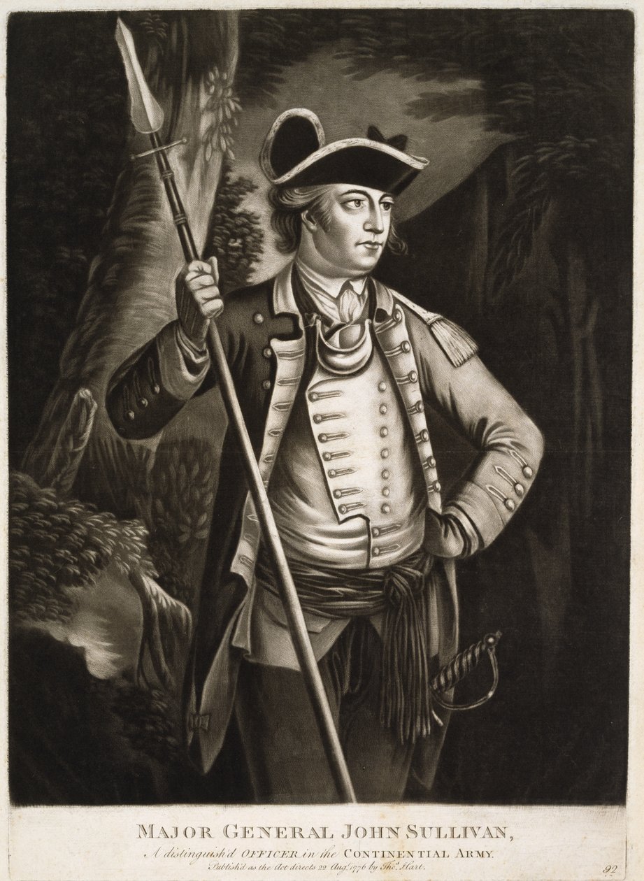 Major General John Sullivan, um distinto oficial do Exército Continente (sic) de Thomas Hart