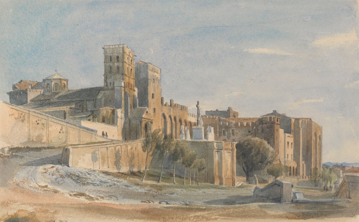 A Catedral e Palácio dos Papas, Avignon de Thomas Hartley Cromek