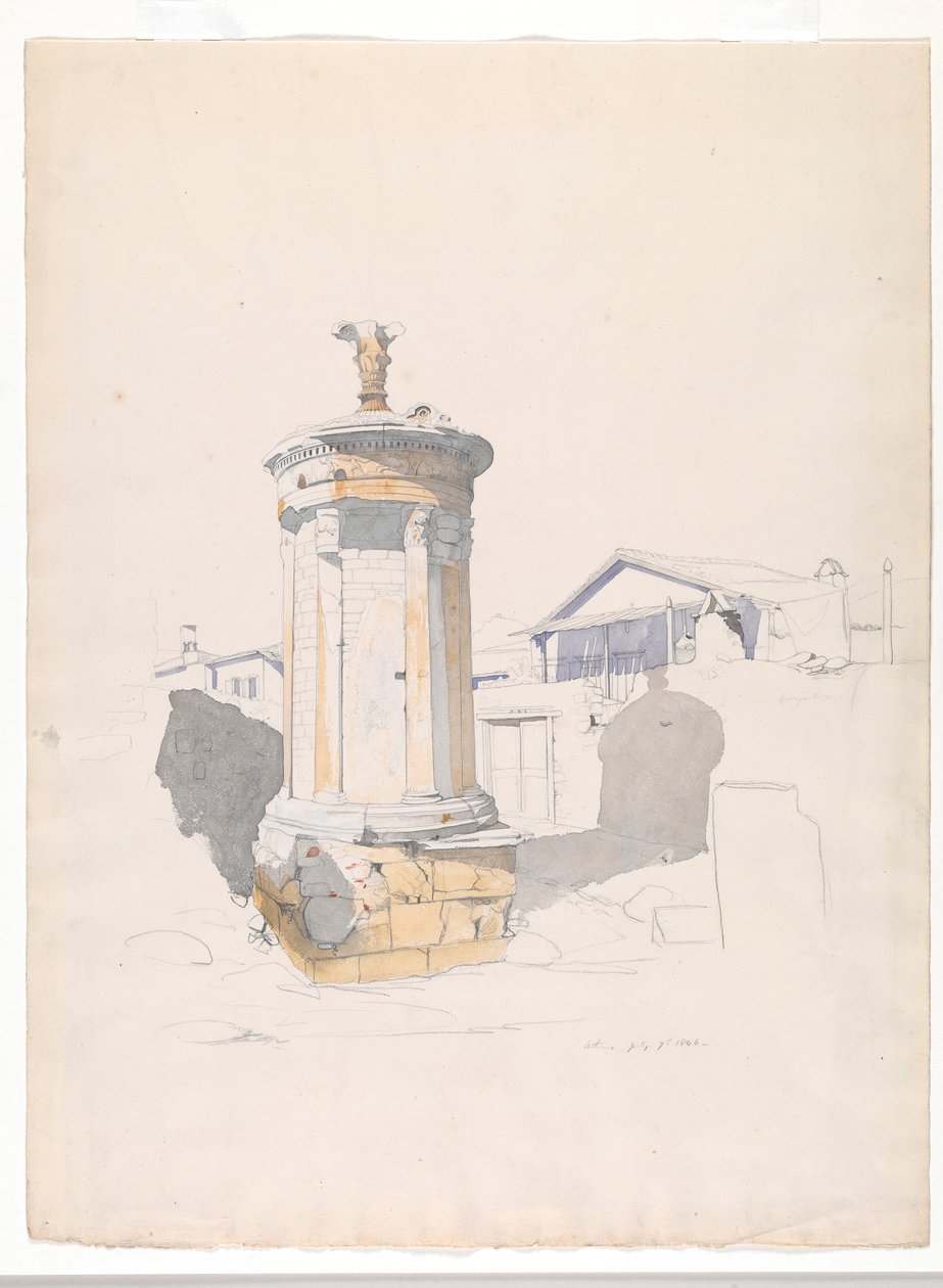 O Monumento Corégico de Lysikrates, Atenas de Thomas Hartley Cromek