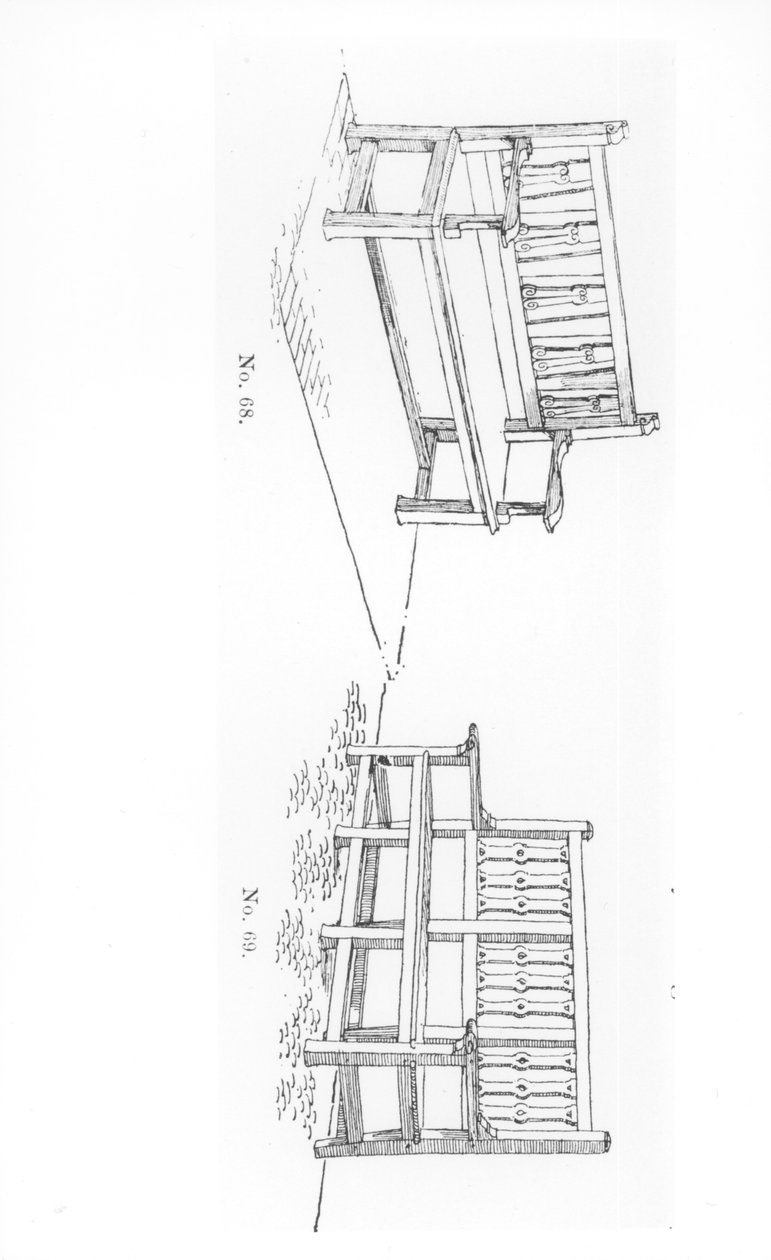 Assentos de jardim, de &39;A arte e artesanato de fazer jardim&39;, publicado em 1900 de Thomas Hayton Mawson