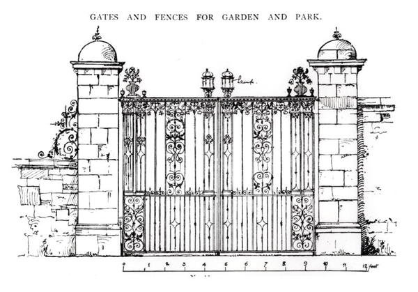 Portões e cercas para jardim e parque, de 