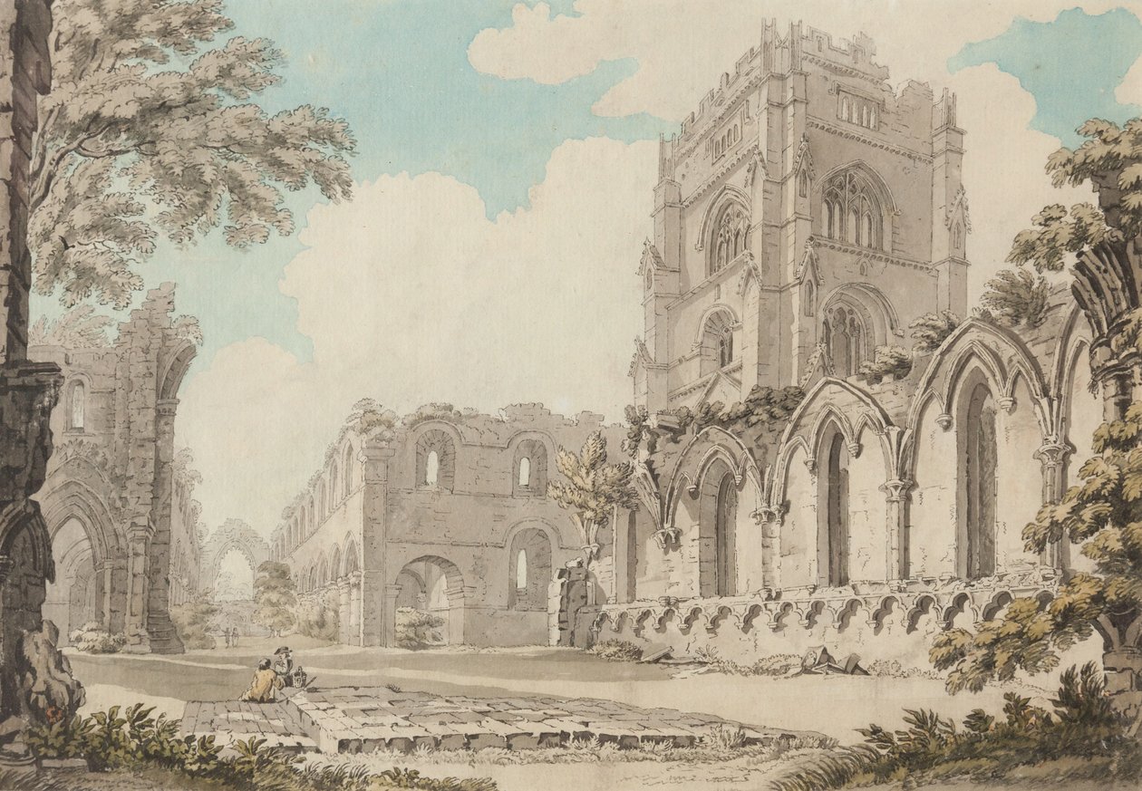 Abadia de Fountains, data desconhecida (aguarela sobre papel) de Thomas Hearne