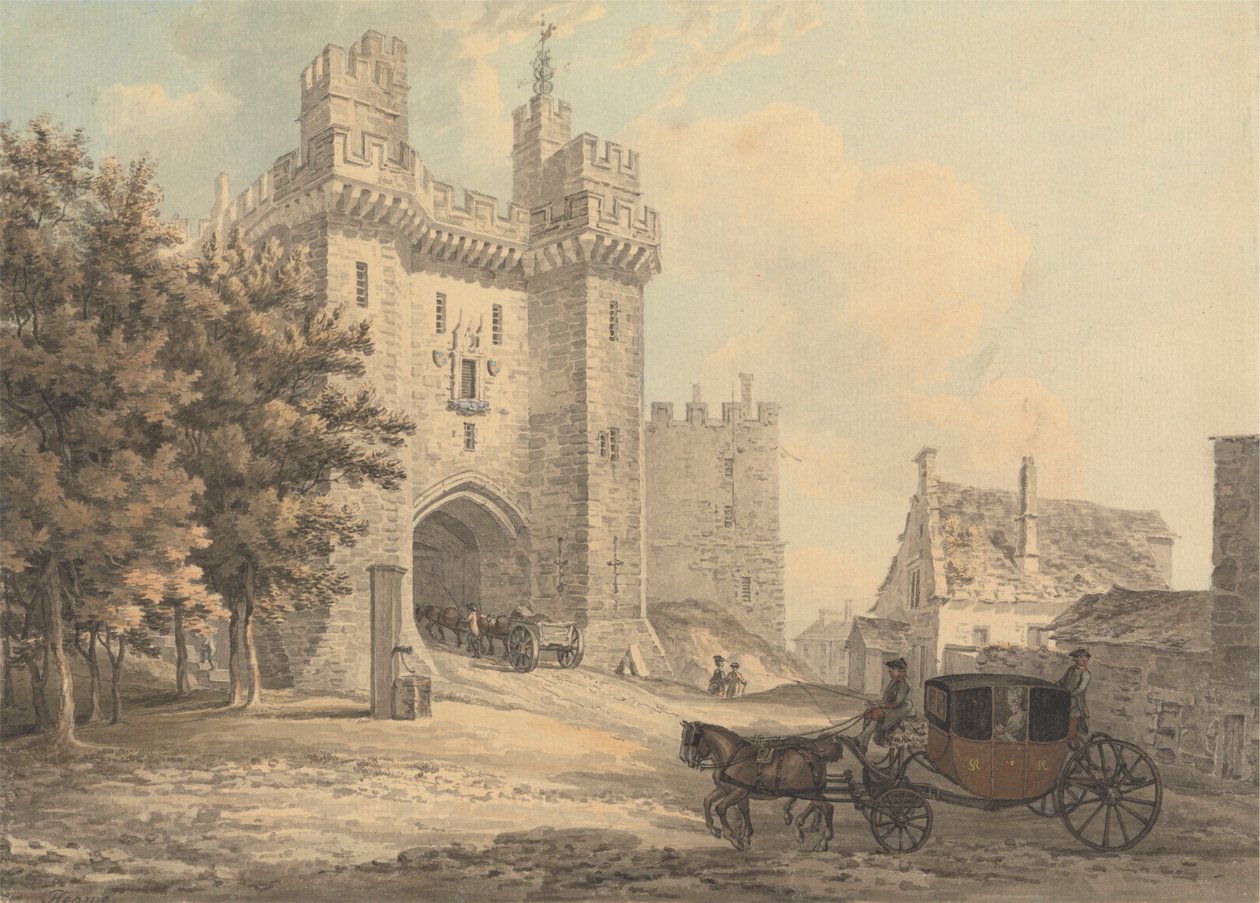 A Porta de entrada do Castelo de Lancaster de Thomas Hearne