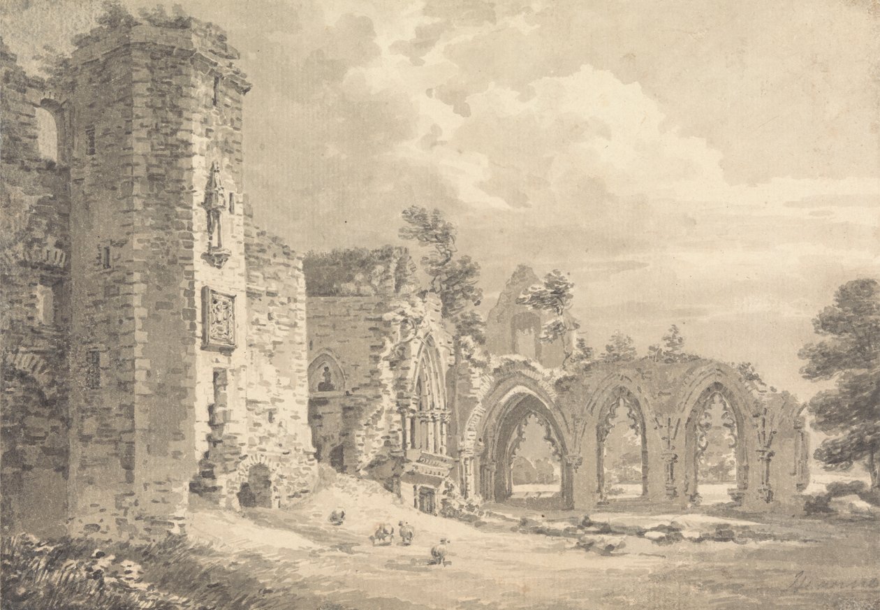 As Ruínas do Colégio de Lincluden, perto de Dumfries de Thomas Hearne
