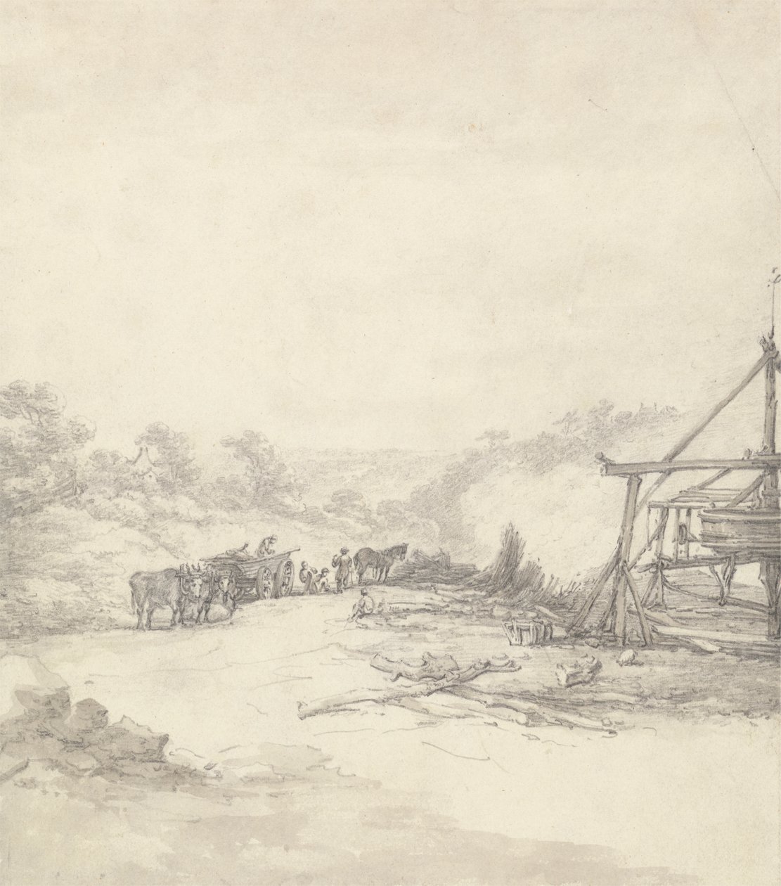 Descarga de escoras de fossa em Coalbrookdale de Thomas Hearne