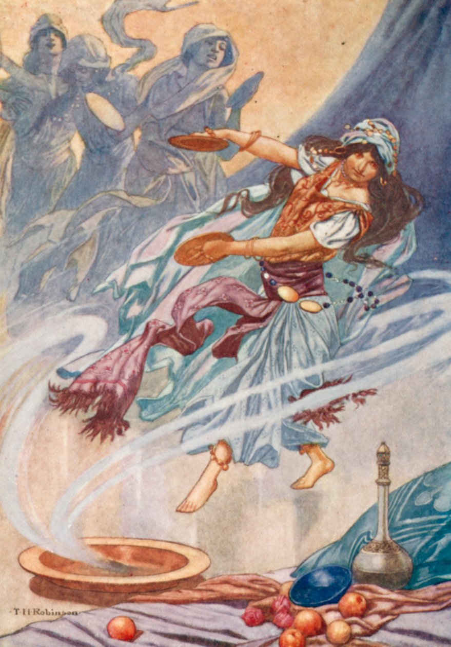 Edvard Grieg: Dança de Anitra (litografia a cores) de Thomas Heath Robinson