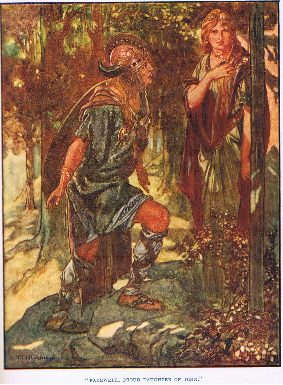 Adeus, orgulhosa filha de Odin (litografia) de Thomas Heath Robinson