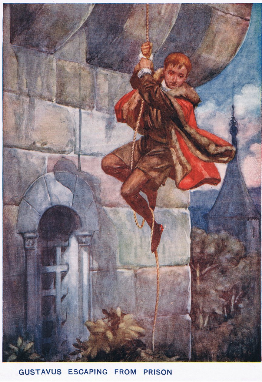 Gustavus foge da prisão de Thomas Heath Robinson