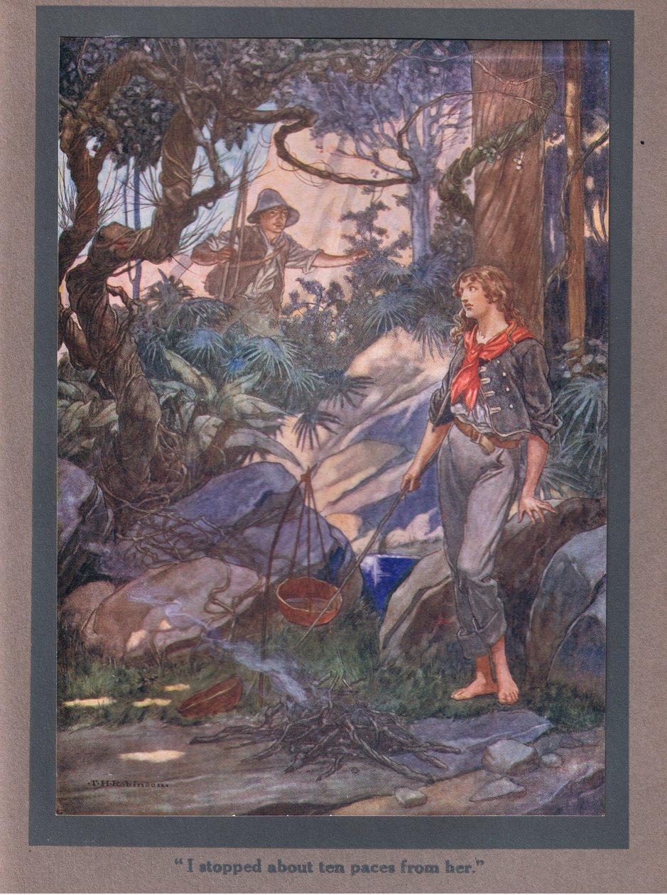 Parei a dez passos dela (litografia a cores) de Thomas Heath Robinson