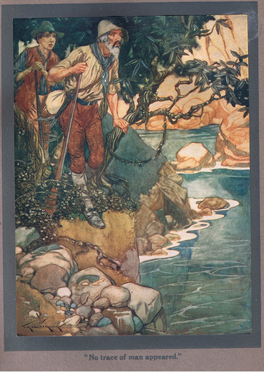 Não apareceu qualquer vestígio de homem (litografia a cores) de Thomas Heath Robinson