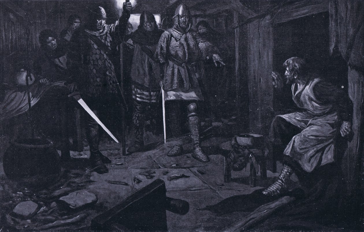 A captura de William Wallace AD1305 (litografia) de Thomas Heath Robinson
