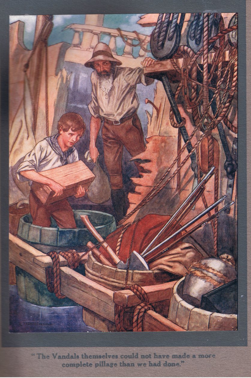 Os próprios vândalos não poderiam ter efectuado uma pilhagem mais completa do que a nossa (litografia a cores) de Thomas Heath Robinson