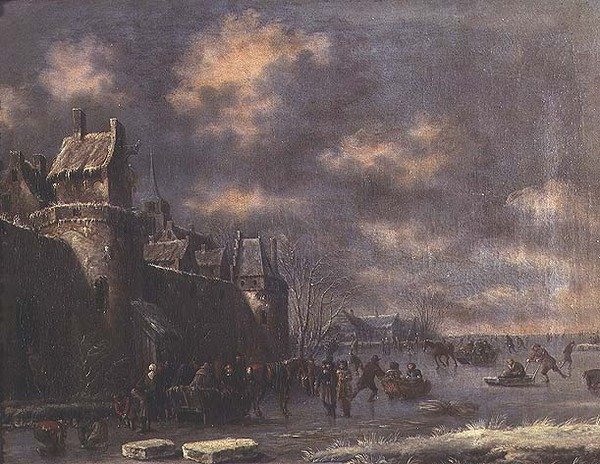 Paisagem de Inverno com números de Thomas Heeremans