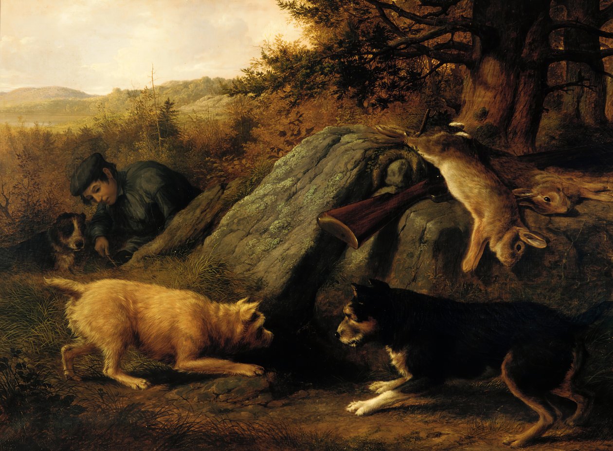 Os caçadores de coelhos, 1850. de Thomas Hewes Hinckley