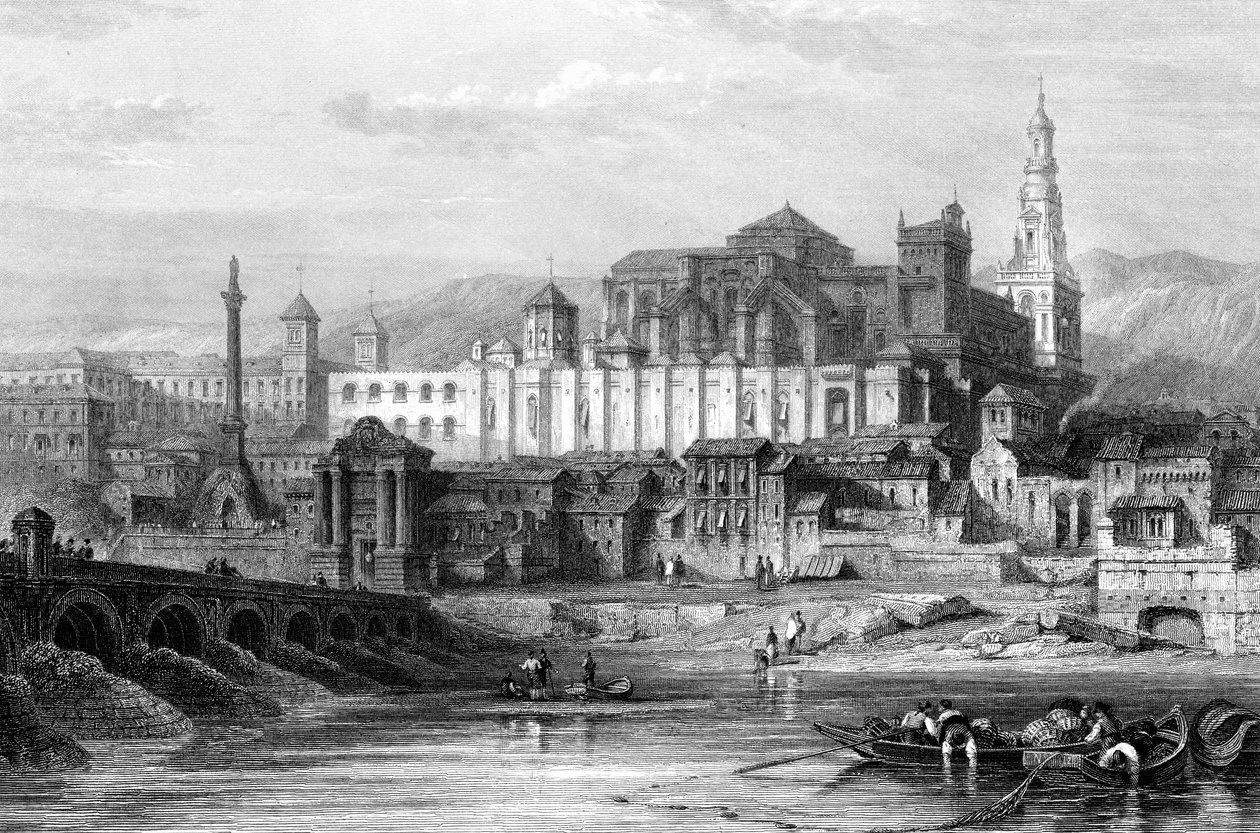 Grande mesquita e a masmorra da Inquisição, Córdoba, Espanha, século XIX. de Thomas Higham