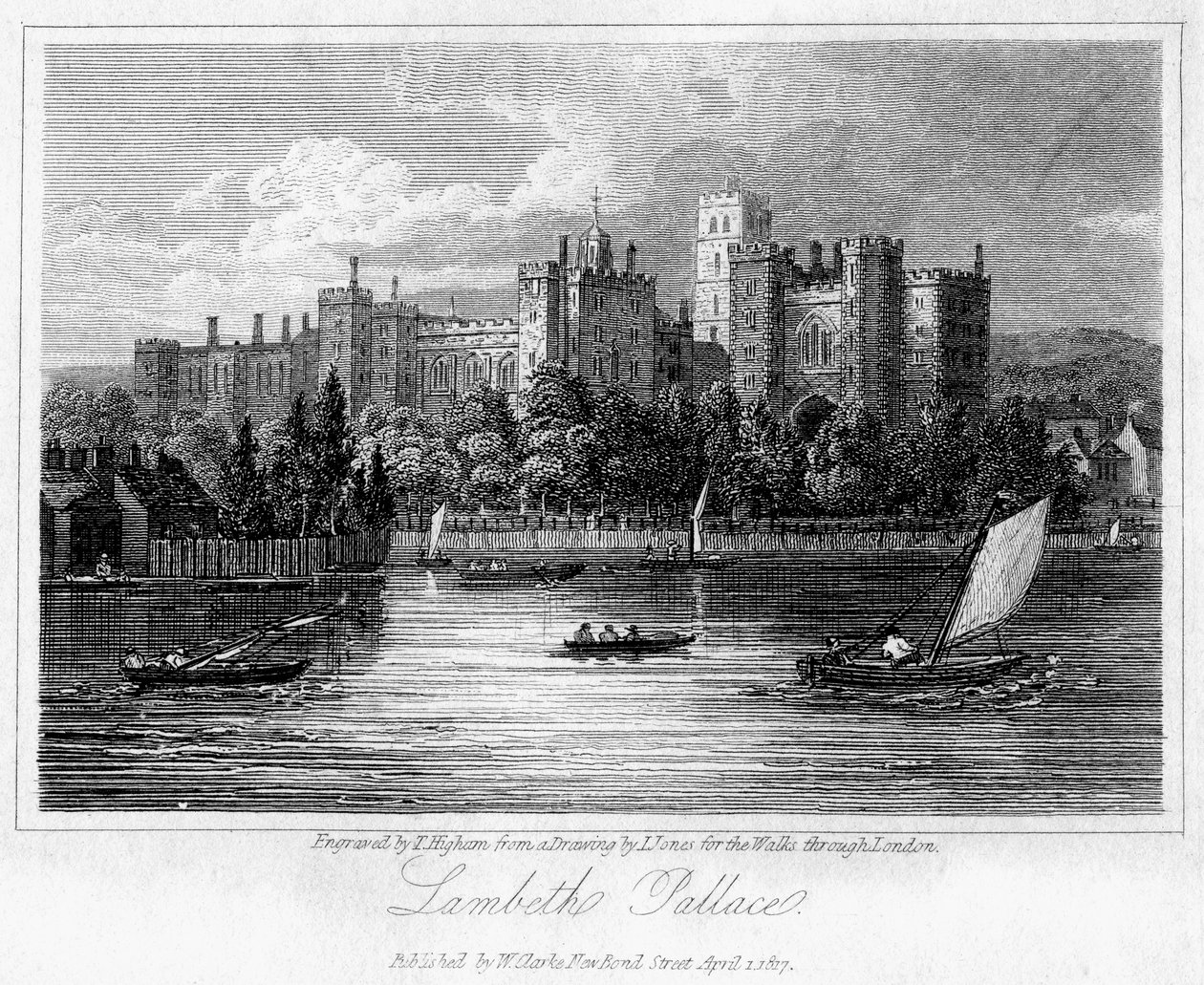 Palácio de Lambeth, Londres, 1817. de Thomas Higham