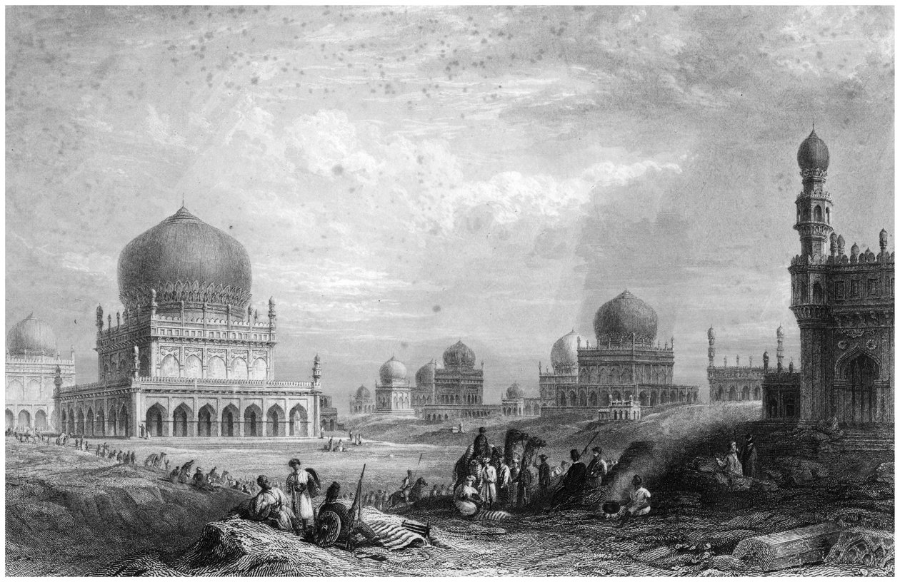 Túmulos dos reis de Golconda, Andhra Pradesh, Índia, 1844. de Thomas Higham