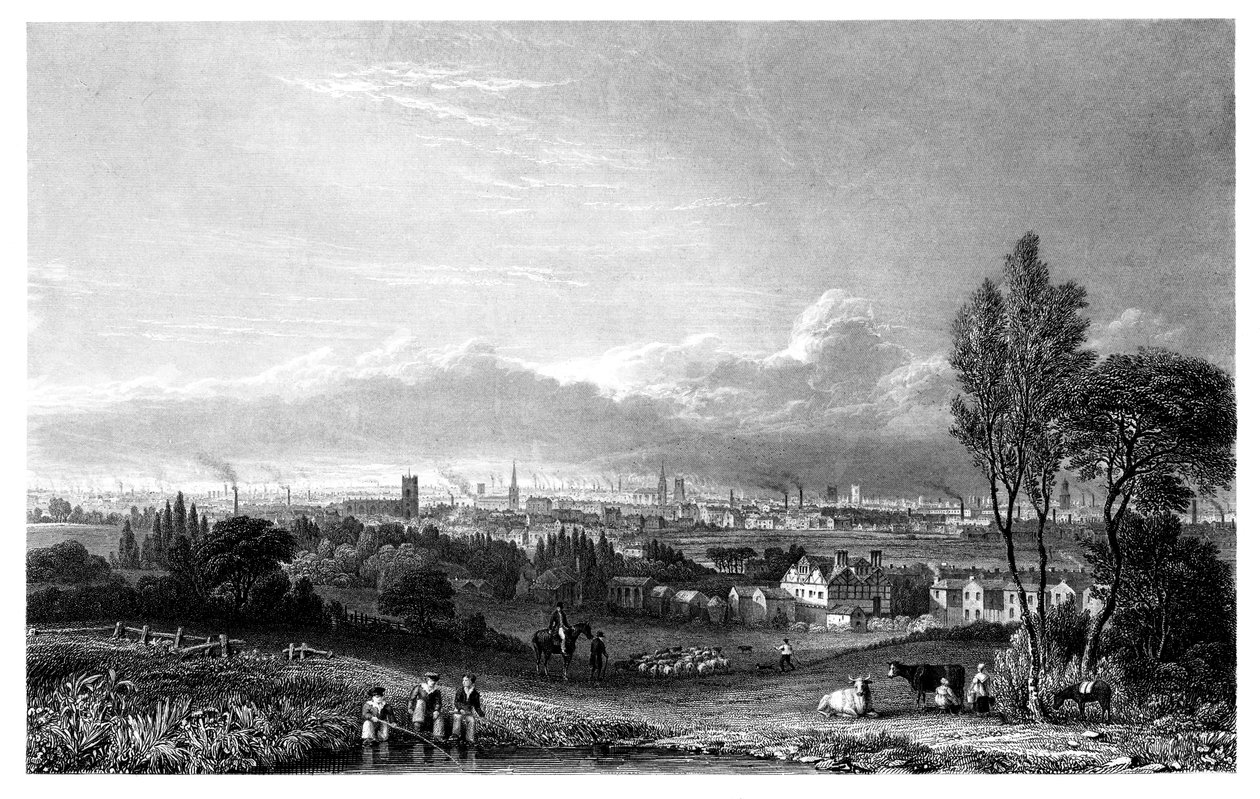 Vista de Manchester, 1844. de Thomas Higham