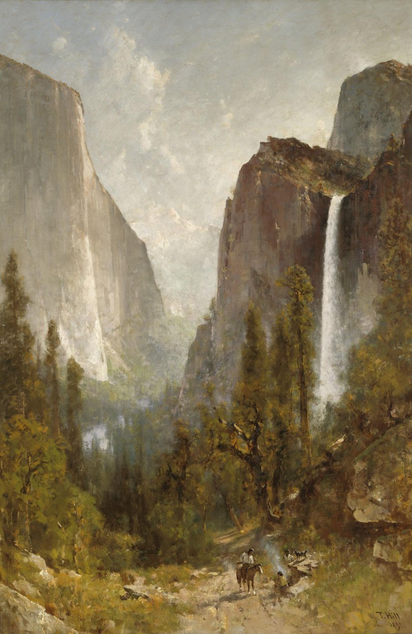 Cataratas de Bridal Veil, Vale de Yosemite de Thomas Hill