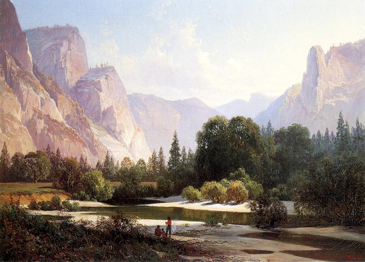Piute Indian Camp, Yosemite, 1890 de Thomas Hill