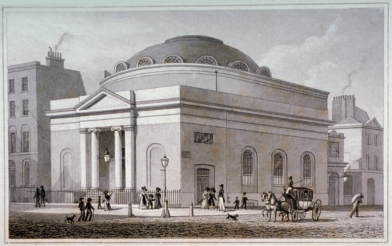 Albion Chapel, Londres, c1827.                                                de Thomas Hosmer Shepherd