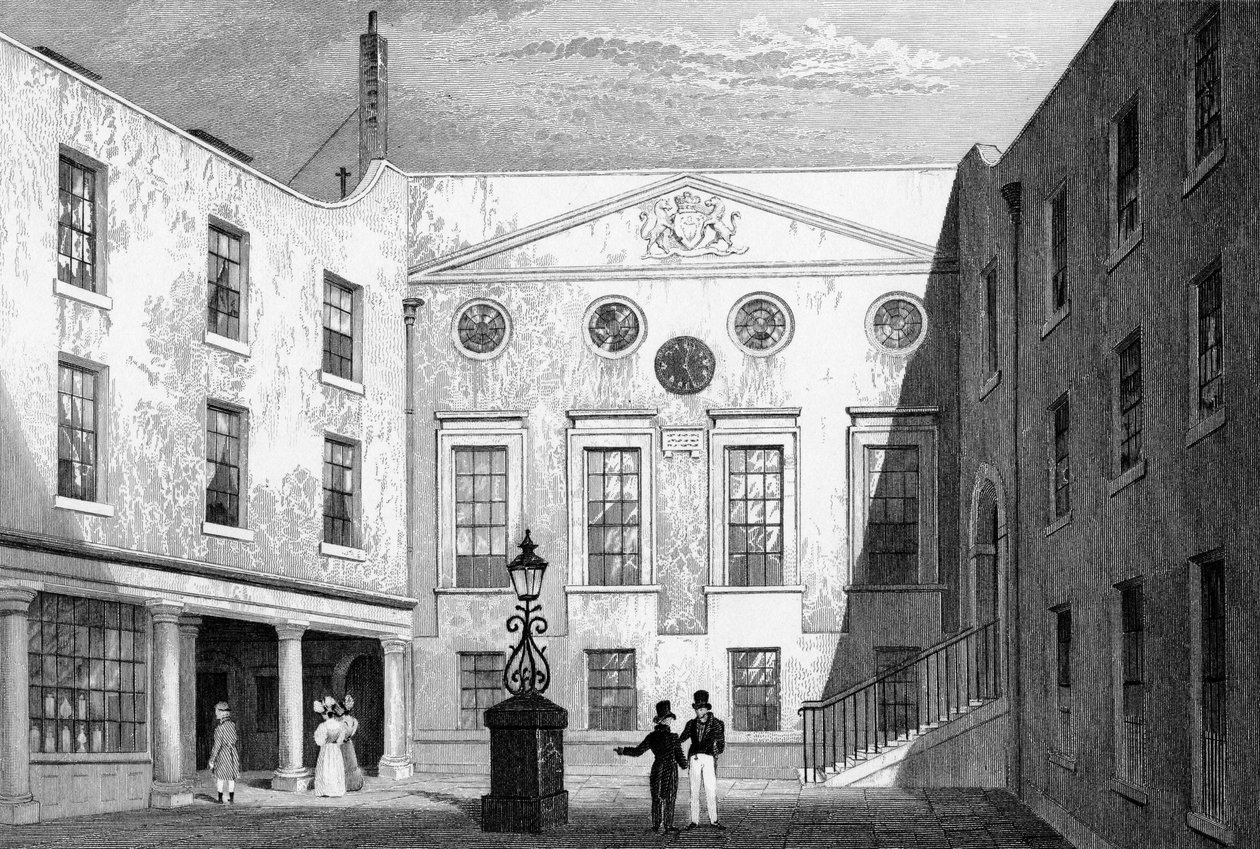 Corredor de Boticários, St. Peregrino, Blackfriars, gravado por J. Hinchliff, 1831 de Thomas Hosmer Shepherd