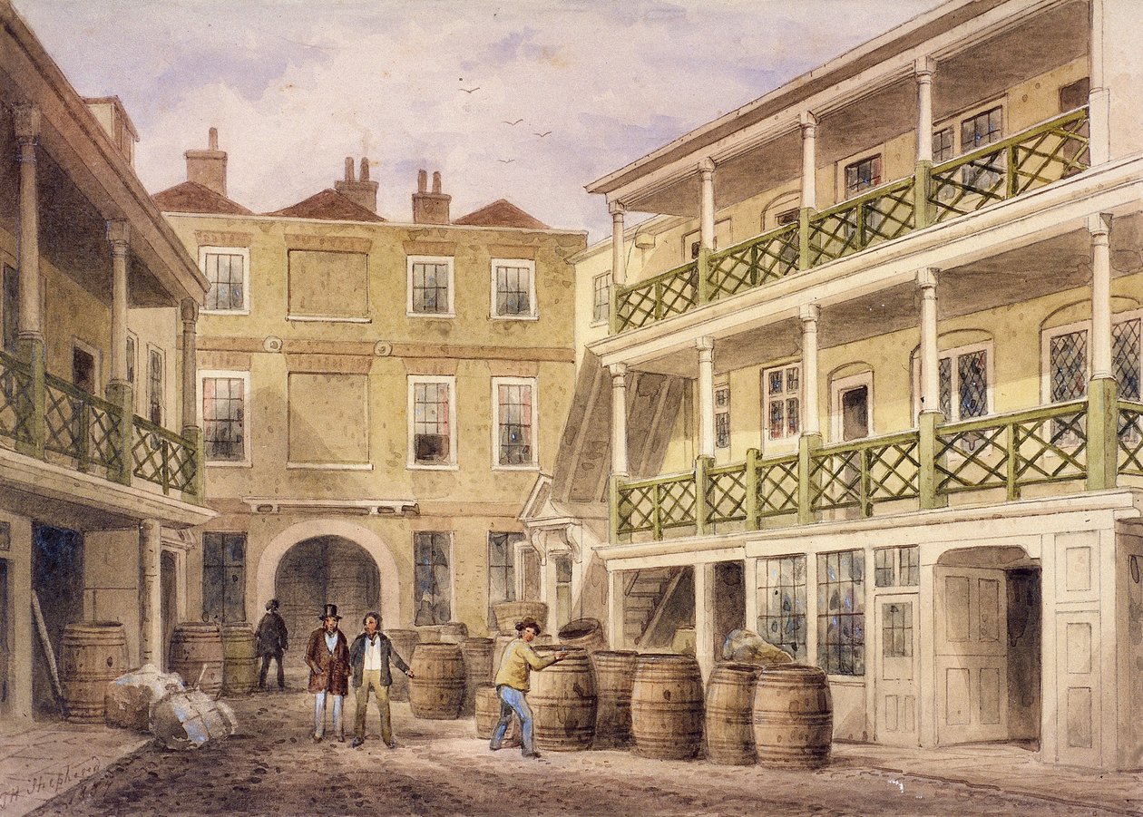 Bell Inn, Aldersgate Street, Londres, 1857 de Thomas Hosmer Shepherd