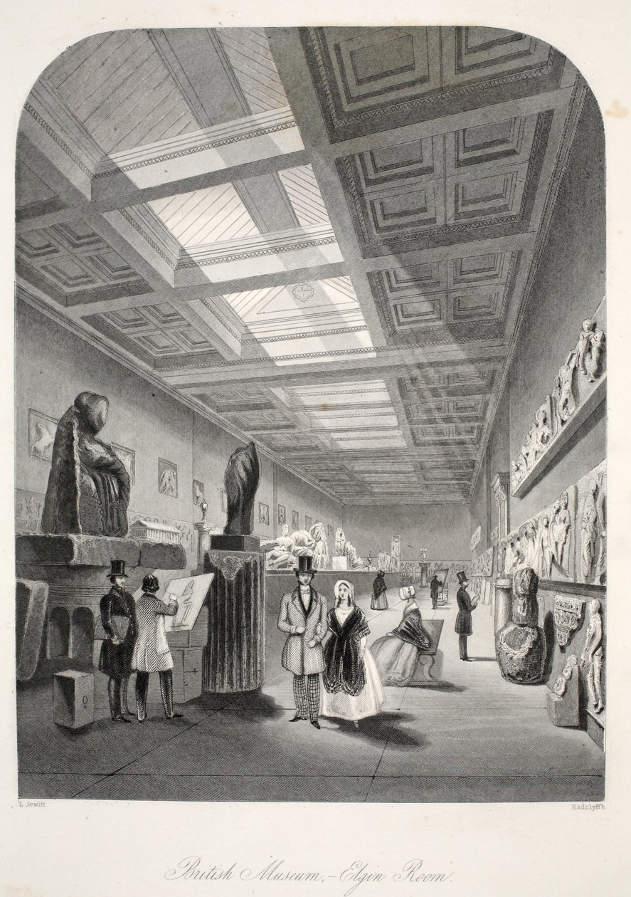 Museu Britânico, Elgin Room, do pub "London Interiors with their Costumes and Ceremonies". Joseph Mead, Londres, c.1843 (gravura em aço) de Thomas Hosmer Shepherd