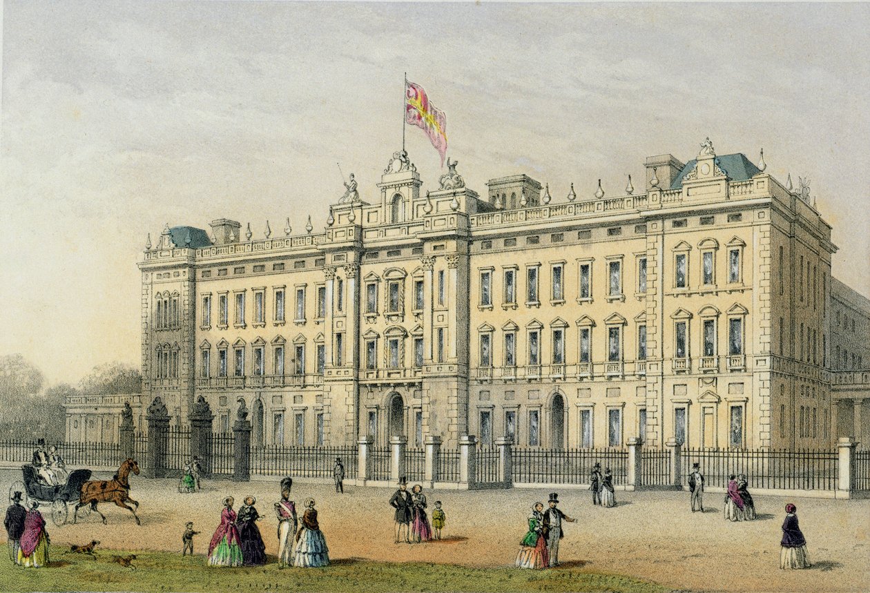 Buckingham Palace, gravado por Bachelier, pub. 1854 de Thomas Hosmer Shepherd