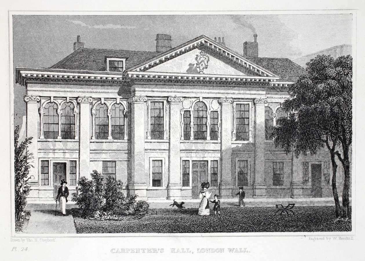 Carpenter&39;s Hall, do pub "London and its Environs in the 19th Century". Jones und Co., 1827-1829 de Thomas Hosmer Shepherd