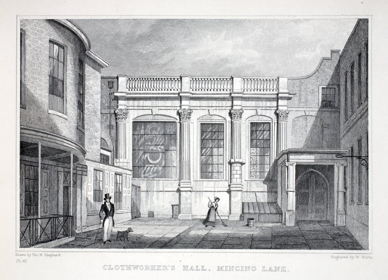 Clothworker&39;s Hall, Mincing Lane, do pub "London and its Environs in the 19th Century". Jones und Co., 1827-1829 de Thomas Hosmer Shepherd